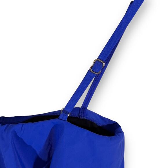 Fit 4 U Romper Swimsuit Tiered Ruffle Cobalt Blue Size 10 Resort Summer Beachy - Picture 4 of 9